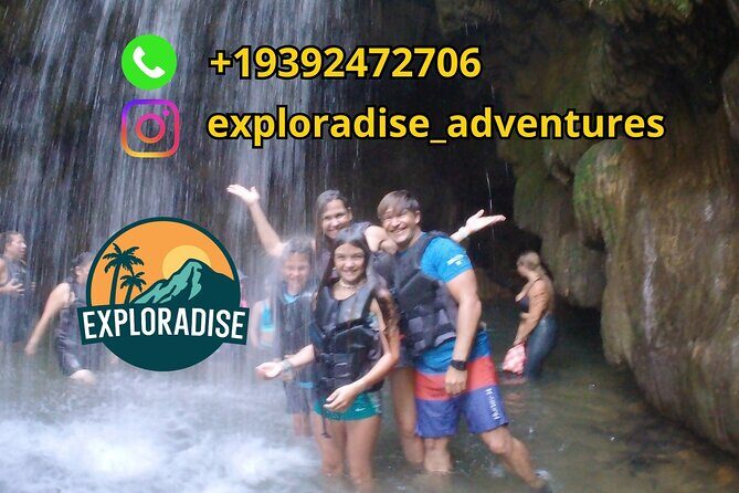 Cave Adventure - Charco Azul Caves, Canyon & Waterfall Adventure - The cave walk: Taíno petroglyphs and learning while you move