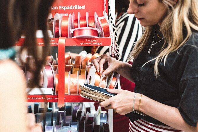 Make Authentic Espadrilles in San Juan - Stop 1: the espadrilles origins lesson at the handmade shop entrance
