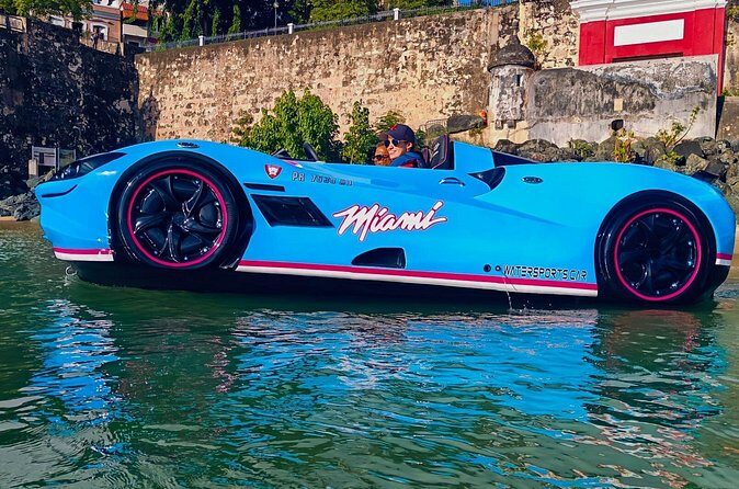 San Juan PR Watersports Car Rental Blue McLaren - The Blue McLaren feeling: speed, steering effort, and no-brake reality