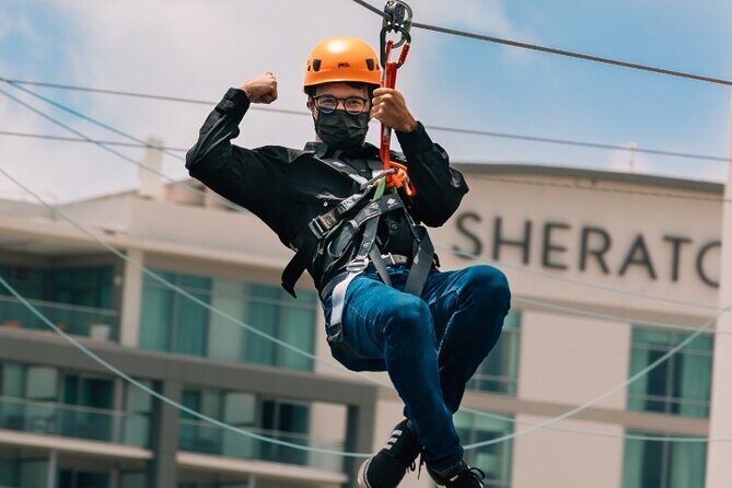 Zipline Sky Bull in Urban Environment in Toroverde urban park San Juan - Best For Who: families, nervous first-timers, and people who like structured thrills